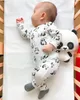 Rompers geboren babyjongens meisjes romper pyjama's baby kleding katoen met lange mouwen print o-neck comfortabele jumpsuit peuter kleding outfits 230408