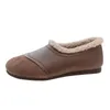 Chaussures en coton de fourrure de créateur femmes marron gris noir chaussures en peluche femmes semelles souples pantoufle d'hiver en plein air