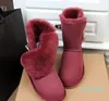 Femmes bottes de neige bouton Baily décontracté doux confortable garder au chaud bottes chaussures avec boîte