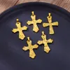 Pendant Necklaces 5pcs Gold Color Stainless Steel Cross For Making DIY Trendy Bracelet Necklace Vintage Jewelry Accessories Size 30mmx23mm