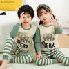 Pajamas Full Sleeve Cotton Pajamas for Girls Children Sleepwear Pijamas Girls Teenage Boys Cartoon Pajama Sets Night Suits for KidsL231111