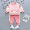 Kläder sätter nya vårens höst baby flicka kläder barn casual jacka byxor 2 st/set sport kostym spädbarn kläder barn