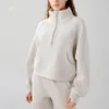 Veste d'hiver ALOss Vestes Femmes Loisirs Chaud Polaire Épais Sport Sweat À Capuche Demi-Zip Col Montant Pull Manteaux Designer Femmes Brunch Tenues Tailleur Donna co ords