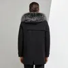 Fausse fourrure pour hommes, à la mode, style italien haut de gamme, doublure en fourrure de lapin véritable, manteaux à col, veste d'hiver, parkas pour hommes ont des poches 231108