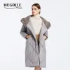 Women's Down Parkas Miegofce 2023 Winter Cotton Parka Fashion Faux päls krage långärmad varm kappa vindtät quiltad huva jacka D237081 231109