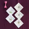 Embroidery Flower Handkerchief White Lace Thin Handkerchiefs Cotton Towel Woman Wedding Gift Party Decoration Cloth Napkin C457