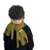 スカーフラップ秋の冬の子供用スカーフソリッドカラーファブリックラベルタッセルクニットネック暖かい男の子の女の子ソフトウールスカーフ231108