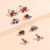 Stud Earrings 8pcs/lot Fashion Color Dinosaur Acrylic For Women Halloween Children's Jewelry Accessories Holiday Gifts