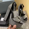 Designer Dress Shoes Luxury Sandals Fashion Rhinestone High Heels Platform Sandels Women Summer Shoes For Party Size 34-42