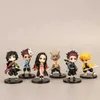 Anime 6Pcs/Set Version Demon Slayer Sitting Ghost Doll 5-8cm Figure Action Figure Movie Model Toys