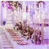 10 st akrylkristall Candelabra Wedding Centerpieces Clear Candle Holder Wedding Ceremony Event Party Decoration