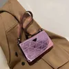 2024 New Designer women's crossbody shoulder Chaoling lattice mirror SILVER MINI SQUARE red Messenger bag