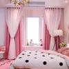 Tela da janela de cortina estrelas brilhantes cortinas de pano para crianças quarto garotas sala de estar apagão cortinas cortadas personalizadas cortadas