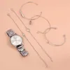 腕時計女性クォーツウォッチブレスレットセットスクラッチ抵抗性ガラス鏡ジュエリーのためのバレンタインデーの誕生日プレゼント