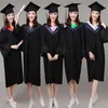 Dopklänningar 6Style University Graduation Gown Student High School Uniforms Class Wear Academic Dress for Adult Bachelor Robeshat Set 230408