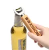 Favor de fiesta Mango de madera Cerveza Bartender Abridores de botellas Refrescos Abrebotellas Grabado Logotipo personalizado