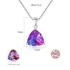 New Fashion Triangle Gradient Gem S925 Silver Pendant Necklace Jewelry Charm Women Three Claw Rainbow Stone Necklace for Women Wedding Party Valentine's Day Gift SPC