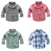 Kids Shirts Spring Long Sleeve Boy's Shirts Casual Turn-down Collar Camisa Masculina Blouses for Children Kids Clothes Baby Boy Plaid Shirt 230408