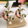Woman Trend Charm Earrings Double G Letter Earing Designer Stud Pearl Orecchini Fashion Luxury Gold Silver GGity Jewelry Hoop Women Ohrringe oi
