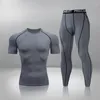 Herren Thermounterwäsche Ym Tit Trainin Clotin Workout Join Sportset Fitness Kompression Termal Top Hose Sportbekleidung