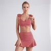 Survêtements pour femmes Vêtements de yoga d'été Costume Short de course Jupe demi-longueur Sports Tennis Badminton