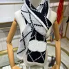 Luxury Cashmere Scarf Designer Tartan Letter Scarf Womens Winter Wool Plaid Scarves Mens Classic Pashmina Diamond Knitted Double-sided Long Scarf