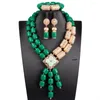 Halsband örhängen set lila imitation korall pärlor smycken för kvinnor nigeriansk bröllop afrikansk brud cnr810