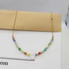 Chains Beads Heart Choker Korean Fashion Summer Charm Colorful Diy Handmade Glass Crystal Pendant Necklace Women Boho Beach Jewelry