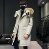 Men's Fur Faux Fur Winter Men Parkas Detachable Fur Collar Warm Casual Windproof Long Jacket Coat Solid Collar Hooded Down Jacket High Quality 231109