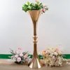 DEcor 100cm)trumpet shape Gold Flower Vase Wedding Centerpieces Flowers Stand Event Party Road Lead Home Decoration imake767