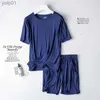 Women's Sleepwear 2023 Summer New Pajama Set Women's Modal Short Sle Shorts Two Piece Set Ladies Solid Loose Large T-shirt Homewear Women ShirtL231109