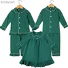 Pajamas Kids Christmas Pajamas Family Sibling Mathing Girls Night Dress Button Up Baby Boys SleepwearL231109