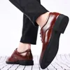 Sapatos de vestido Oxfords para homens couro preto lace up casual negócio ponto toe festa de casamento estilo formal trabalhando