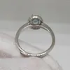 Bagues de cluster Plaqué or 18 carats 925 Bague aigue-marine en argent 0,5 ct 4 mm 6 mm Pierre de naissance naturelle de mars