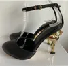 Unique Metal Flamingo High Heel Sandals Women Summer Genuine Leather Narrow Band Ankle Strap Strange Heels For Girls