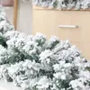 Dekoracje świąteczne 2.7m Święta białe Fally Śnieg Flocking Rattan Christmas Decor Bar Tops Wstążka Garland Choinka Choin Tree Materiały 231109