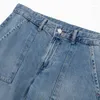 Jeans femininos outono 2023 casual retro rua lavada calça solta de pernas largas modelo de trabalho meados de cintura