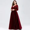 Casual Dresses Women's Elegant golvlängd Formell mode Solid Color V-Neck-paljetter Långärmad Slim Evening Party Dress #JS5