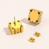 Alta qualità Sier Gold Designer di marca Lettere Ear Stud placcato Acciaio geometrico Famose donne Sigillo in acciaio Stampa Orecchino Festa di nozze Jewerlry