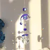 Trädgårdsdekorationer vackra blå öga mousserande kristall charmig iriserande demon hänge dekorativ elegant solfångare