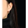 Hoop Earrings & Huggie Binmonray 925 Sterling Silver Geometric Irregular Prismatic Big For Women Nordic Style Minimalist Earring Party Jewel