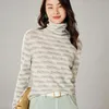 Women's Sweaters Woman Winter Cashmere Knitted Pullovers Jumper Female Turtleneck Blouse Blue Long Sleeve Clothing Patchwork