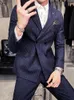 Mens Suits Blazers 25 Colors Blazer S7XL Wedding Dress Formal Business Slim Dupa Jacka Plaid randig fast färg 1 st 231109