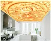 Fonds d'écran décoration murale Golden Dragon 3D papier peint moderne pour salon peintures murales plafond non tissé