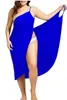Kvinnors badkläder Summer Beach Dress Sexiga kvinnor Solid Color Wrap Dress Bikini Cover Up Sarongs Women's Clothing Swimwears Cover-Ups Plus Size 230408