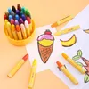 Crayon 12/24 colors Wax Crayon Pencil Children's Color Pen Washable Crayons Cute Animal Barrel Set For Kids Birthday Stationery Gift 231108