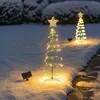 Decorazioni natalizie Decorazione per albero di Natale a LED solare impermeabile esterna Luci a corda alimentate ad energia solare Anno Ornamento Decorazione del giardino 231109