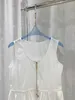 Robes décontractées de base designer 2023 été nouveau nylon imprimé lettre boucle en métal taille cordon de serrage mince vêtements de travail robe sans manches TAPW