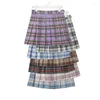 Skirts Plaid Women Pleated High Waist Female Mini Skirt Harajuku A-Line Ladies Girls Short Fashion Cute Woman