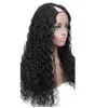 Парик с волнистой волной и V-образной частью, человеческие волосы, бразильские 30-дюймовые вьющиеся парики с v-образной частью для женщин, плотность 130%, средняя часть, Remy, простая установка